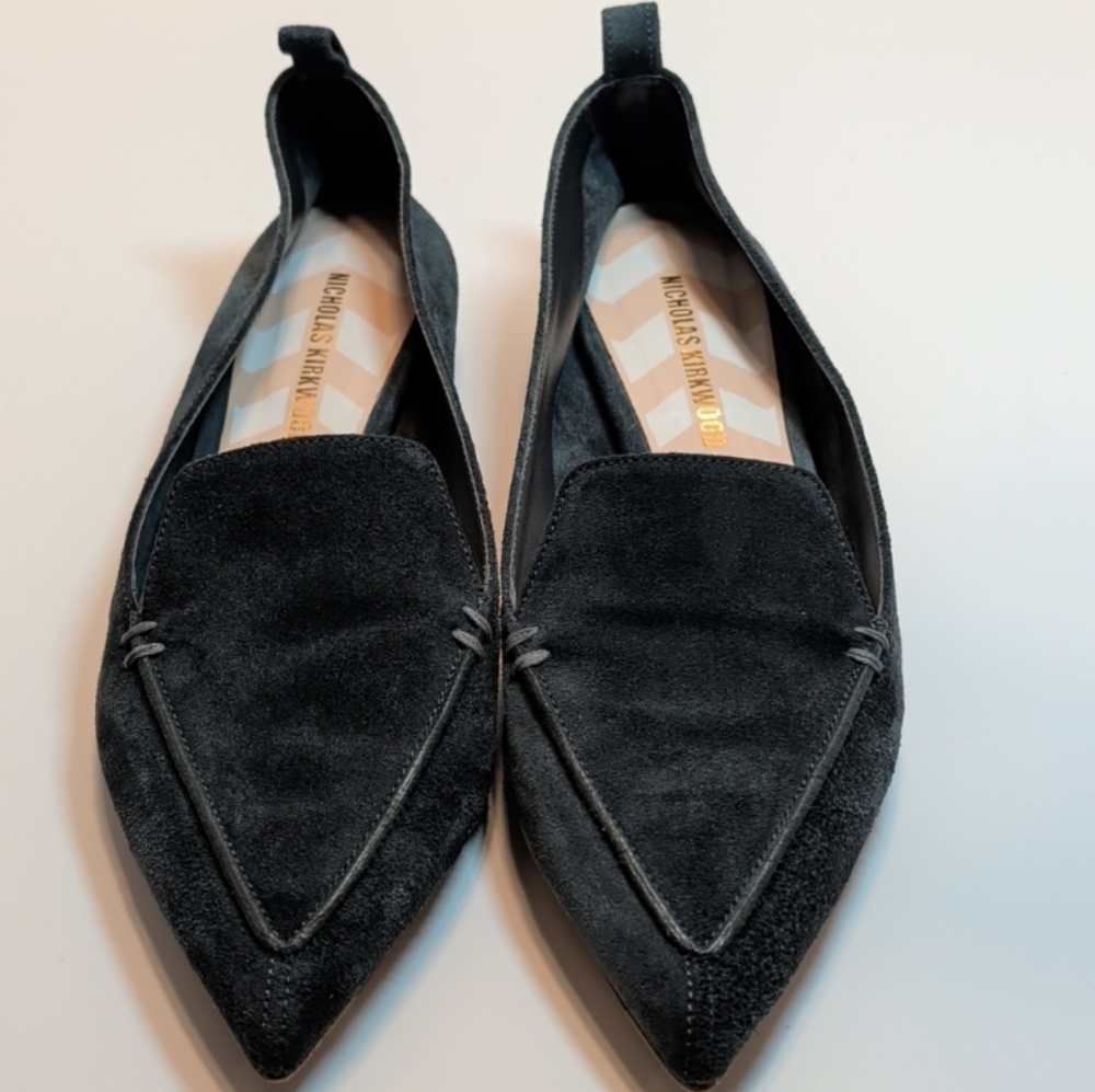 Nicholas Kirkwood Suede Pointed Loafers Size EU 38.5 US Size 8/8.5 - Picture 4 of 14